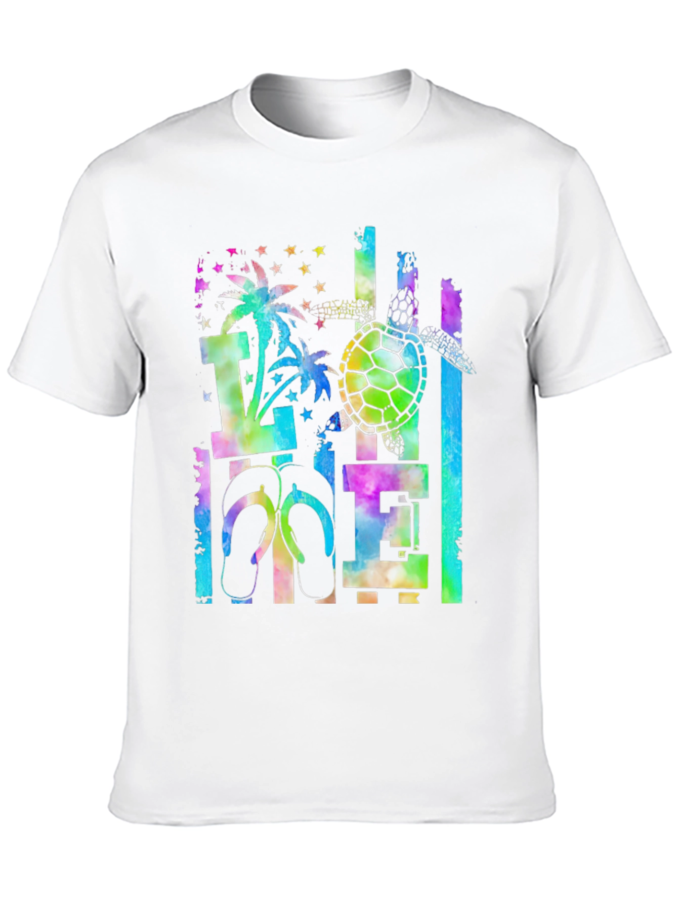 Tropical Tie-Dye Turtle Graphic Tee