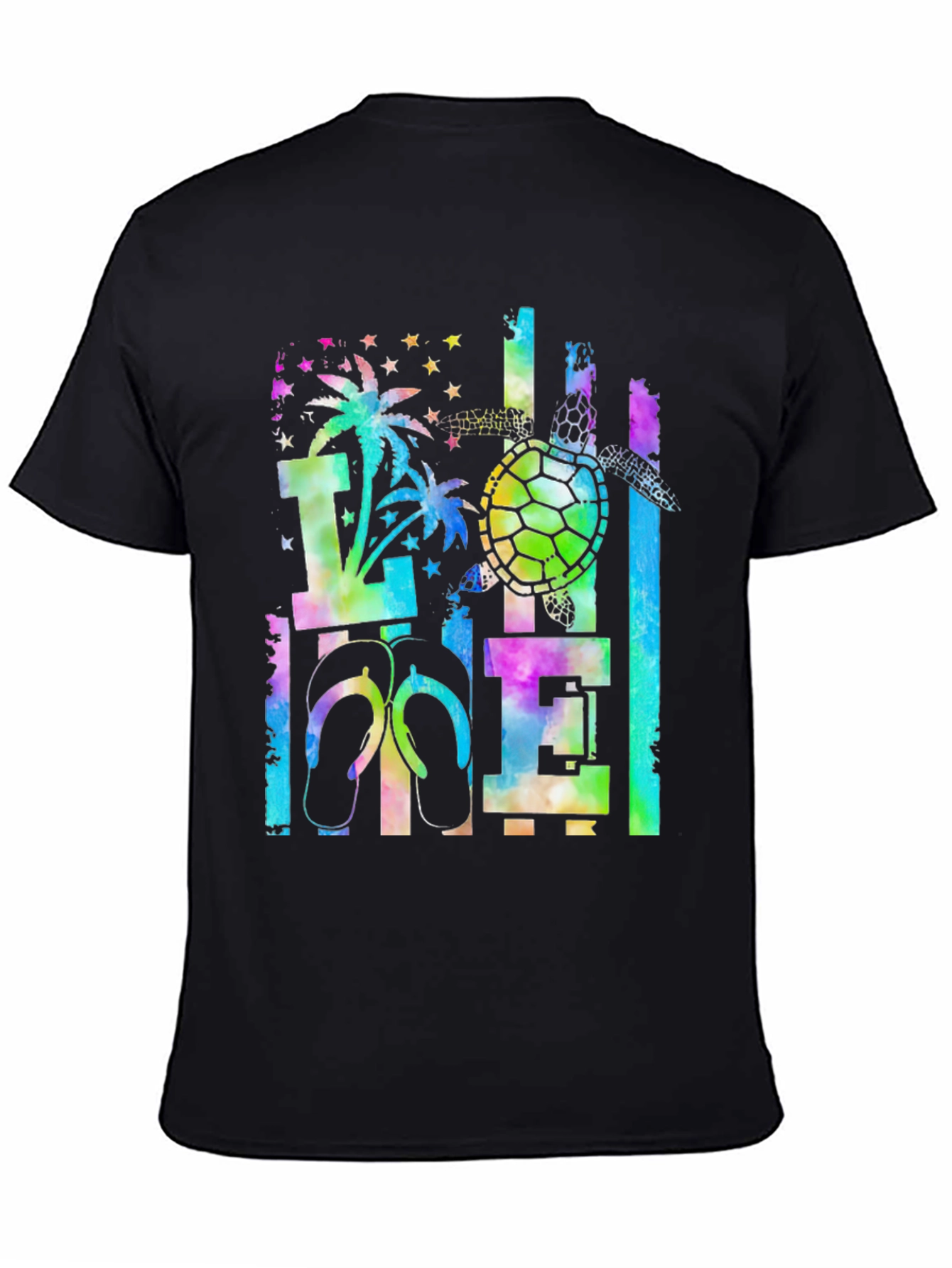 Tropical Tie-Dye Turtle Graphic Tee