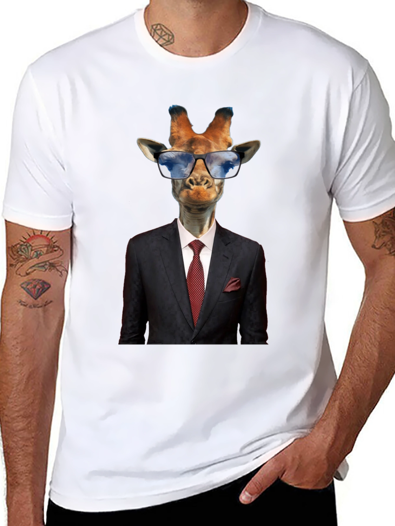Giraffe Suit T-Shirt - Cool Animal Graphic Tee