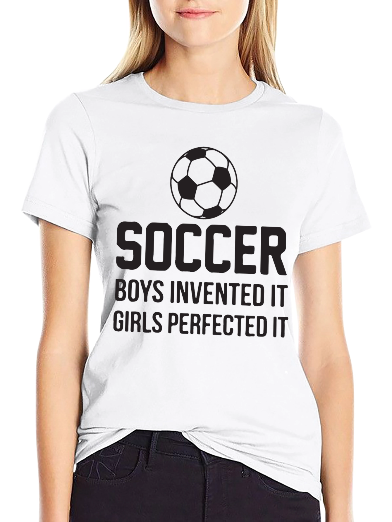 Soccer Boys Invented It T-Shirt - Black