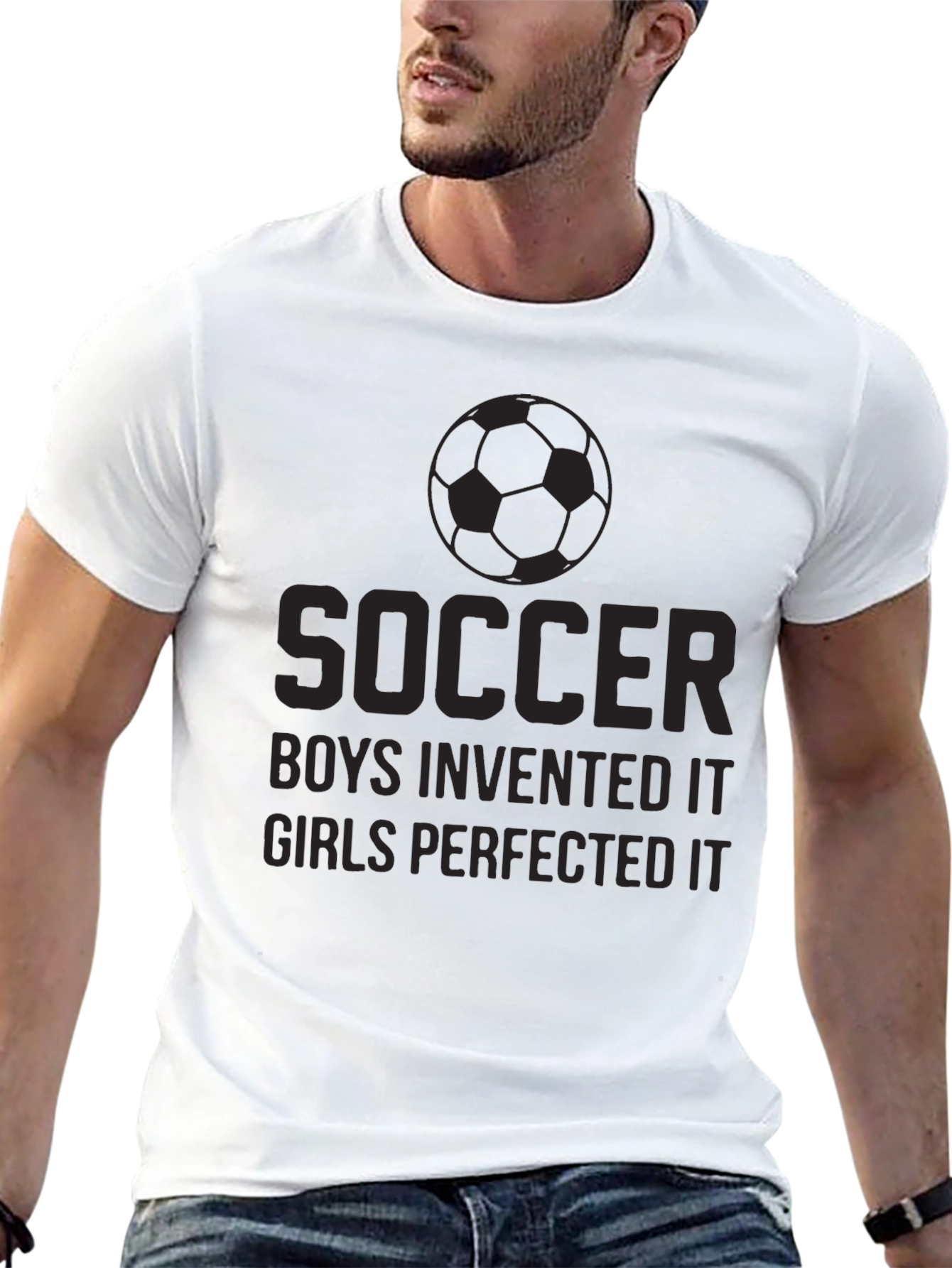 Soccer Boys Invented It T-Shirt - Black