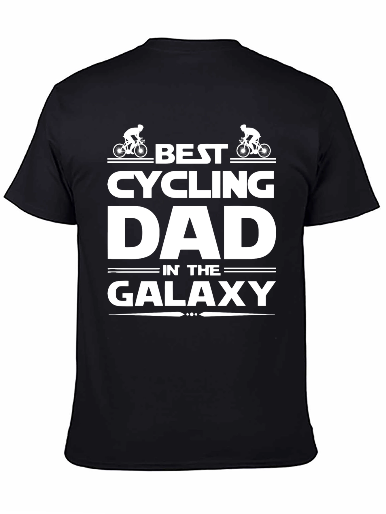 Best Cycling Dad in the Galaxy Black T-Shirt