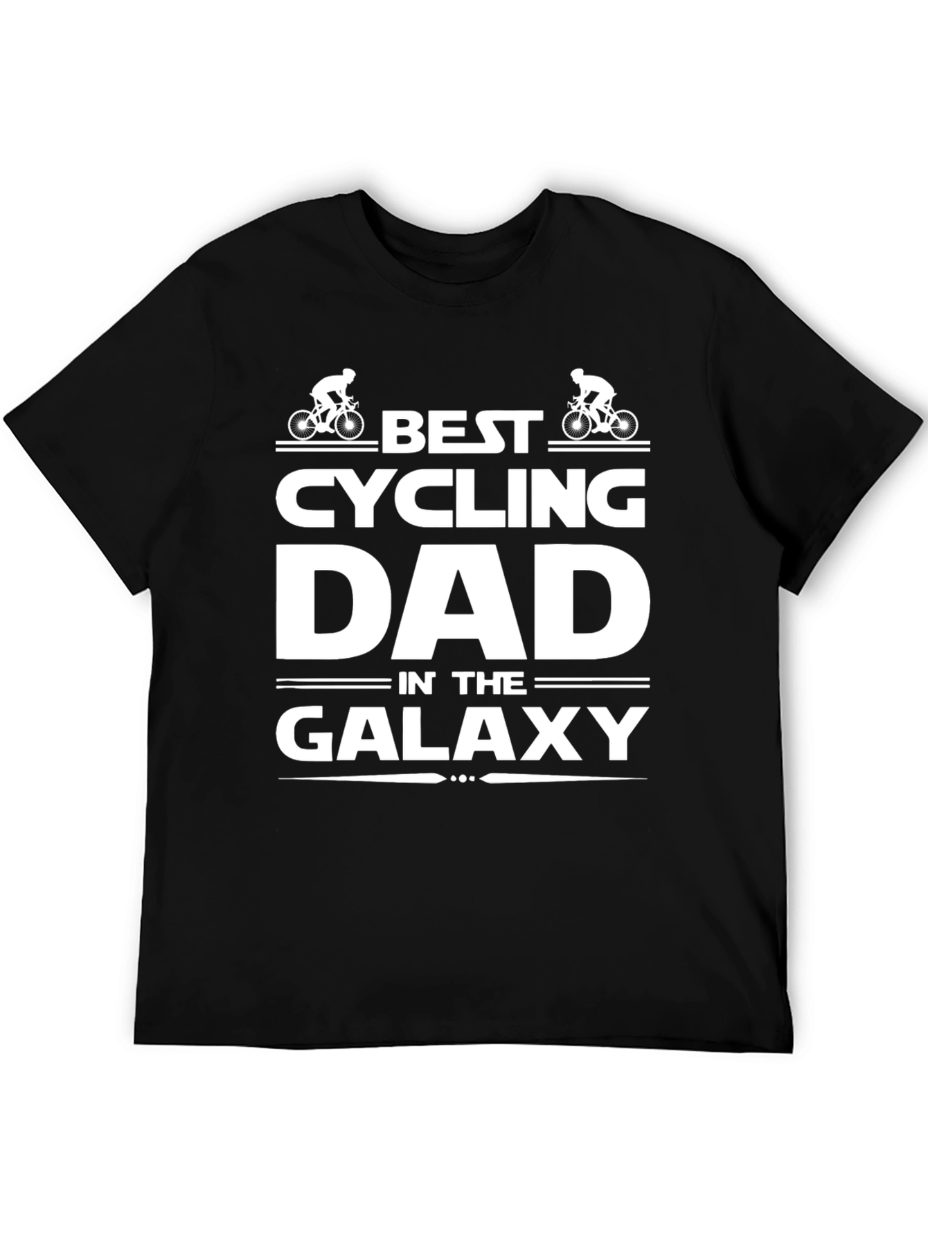 Best Cycling Dad in the Galaxy Black T-Shirt