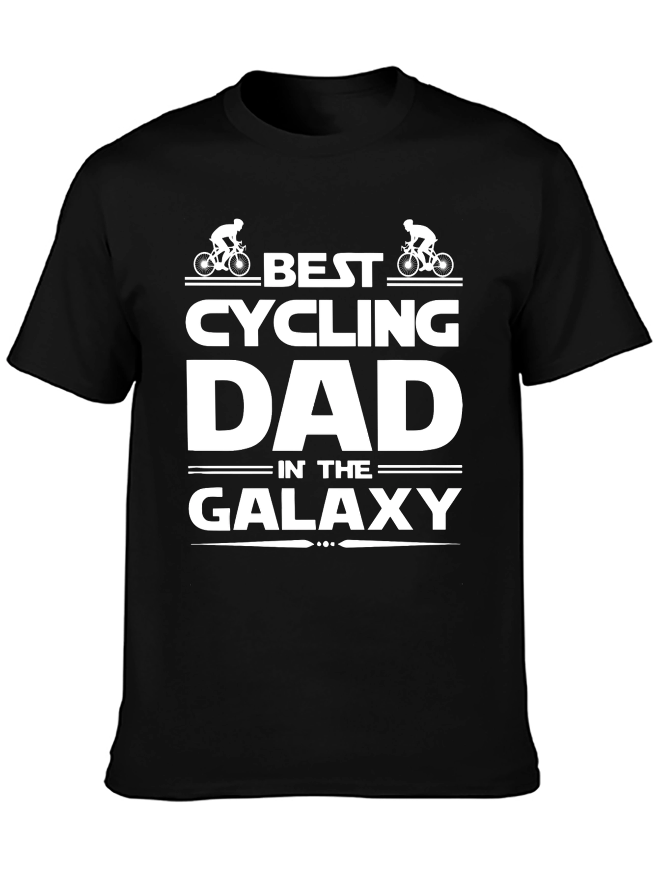 Best Cycling Dad in the Galaxy Black T-Shirt