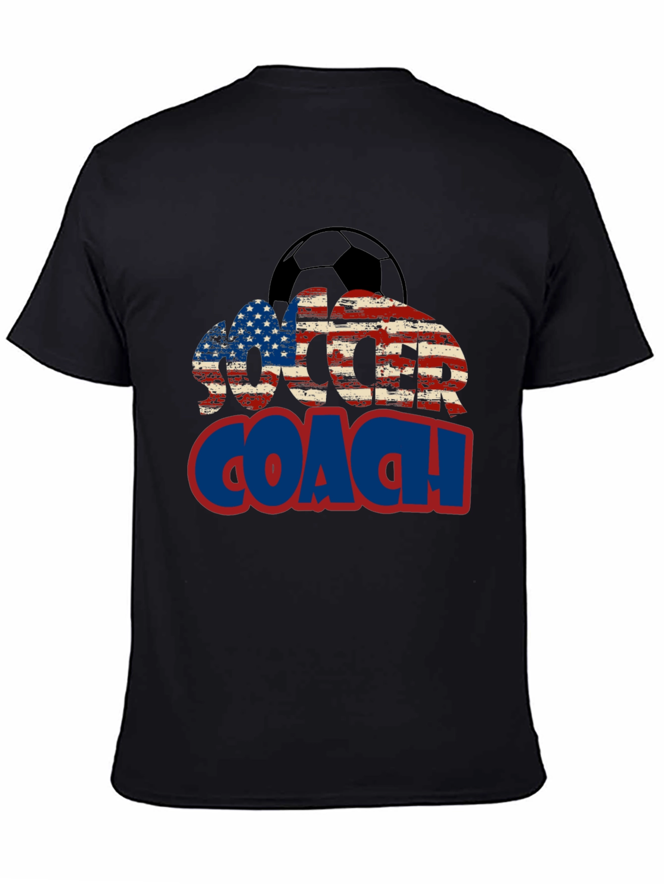 Soccer Coach USA Flag Graphic T-Shirt