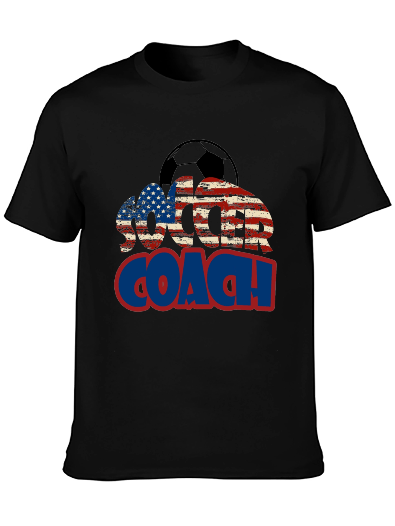 Soccer Coach USA Flag Graphic T-Shirt