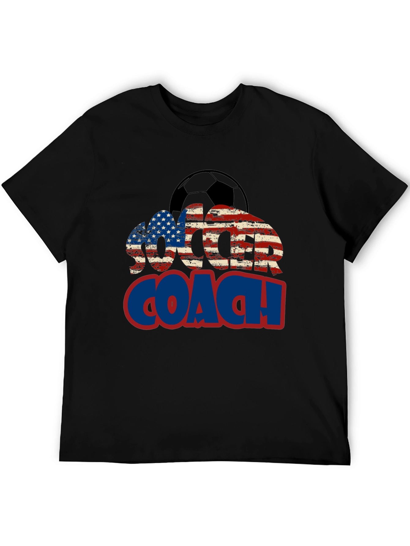 Soccer Coach USA Flag Graphic T-Shirt