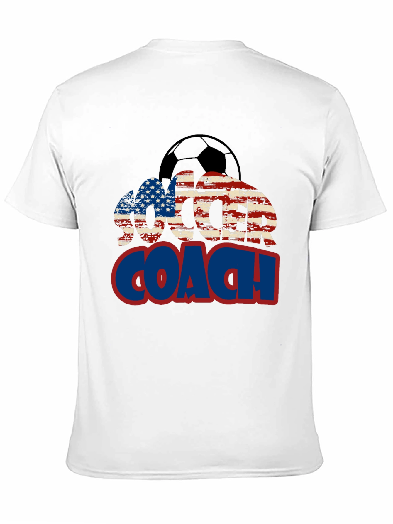 Soccer Coach USA Flag Graphic T-Shirt