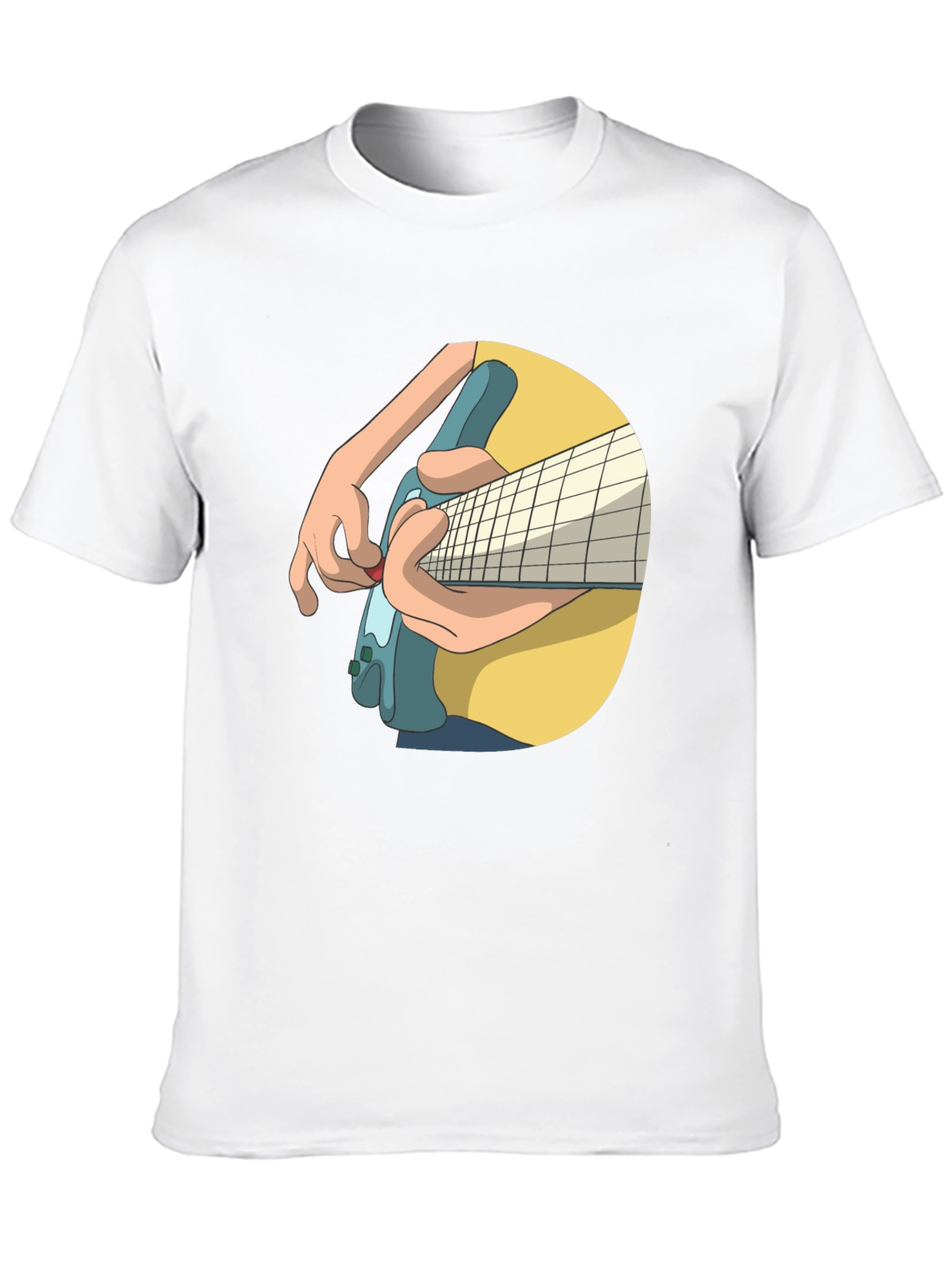 Guitar Player Graphic Tee - Black Cotton T-Shirt