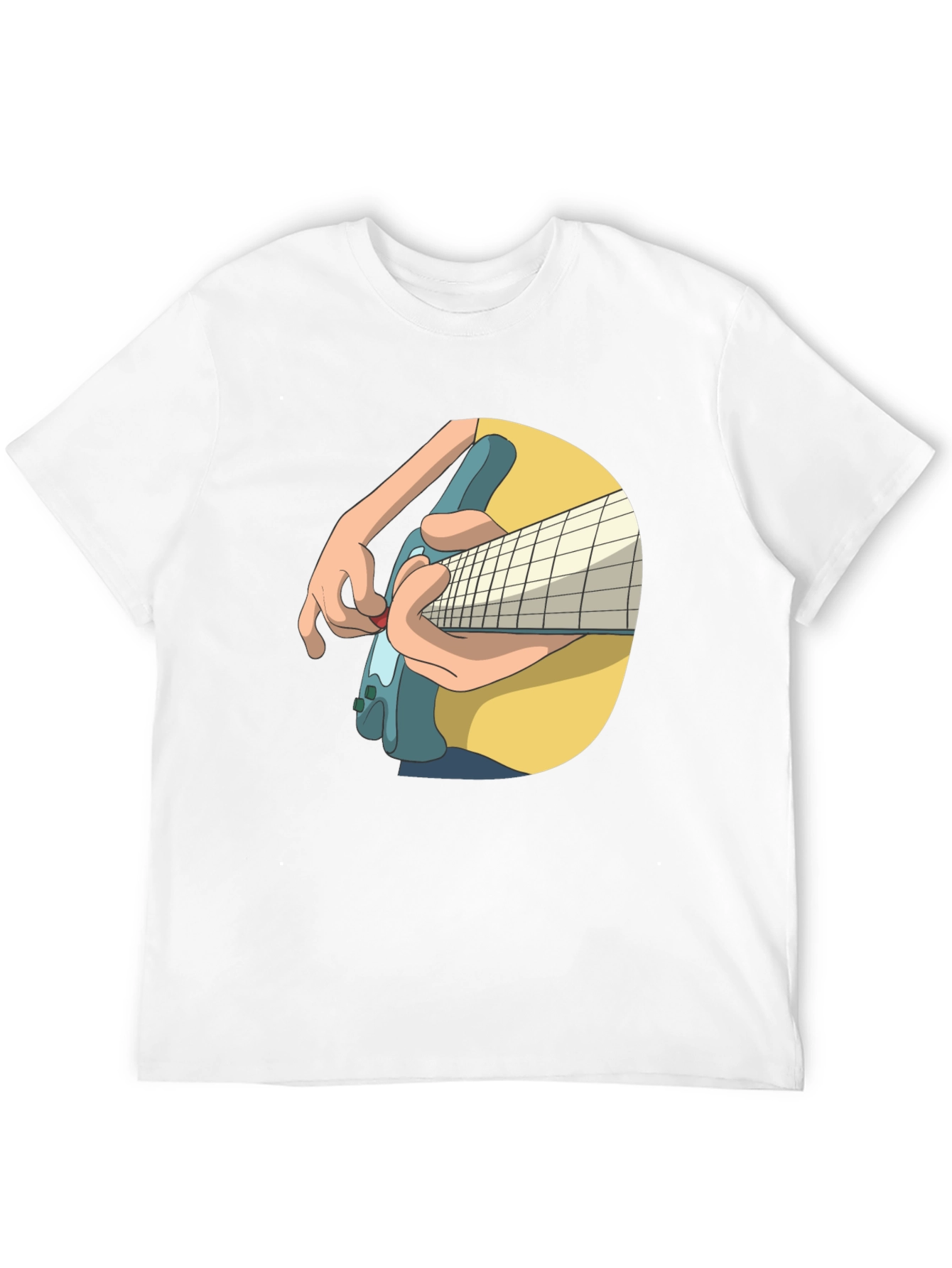 Guitar Player Graphic Tee - Black Cotton T-Shirt