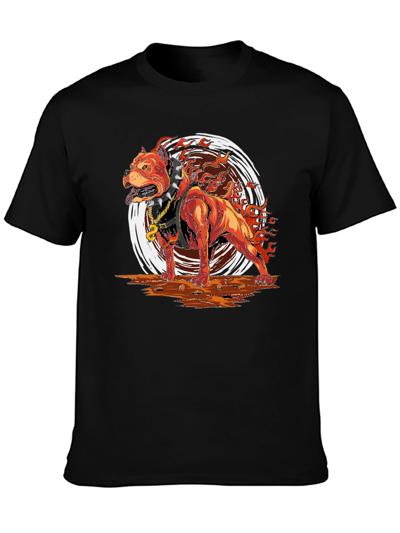 Fiery Pitbull Graphic T-Shirt