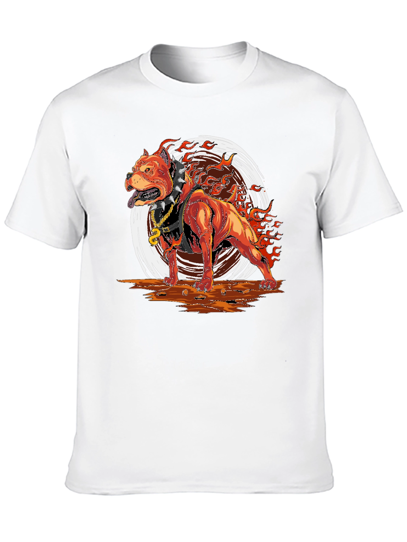 Fiery Pitbull Graphic T-Shirt