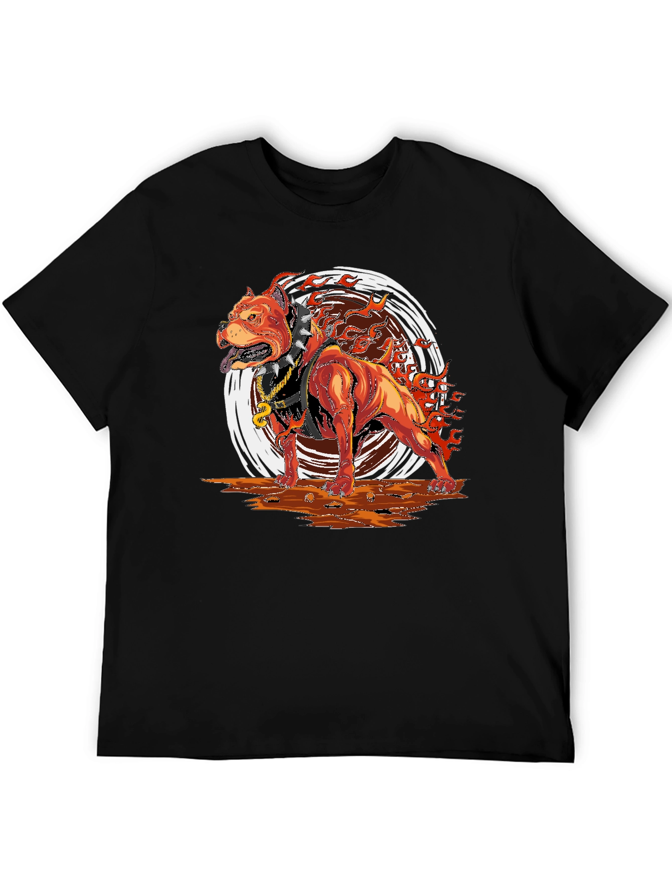 Fiery Pitbull Graphic T-Shirt