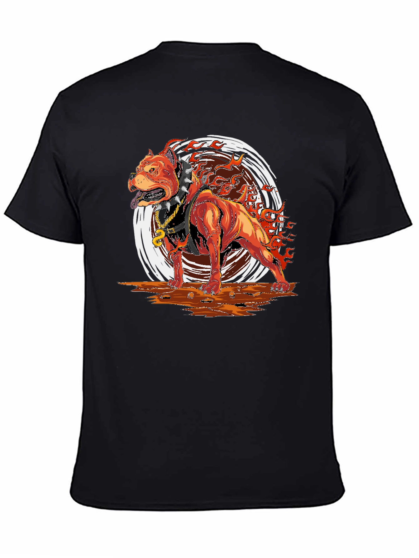 Fiery Pitbull Graphic T-Shirt