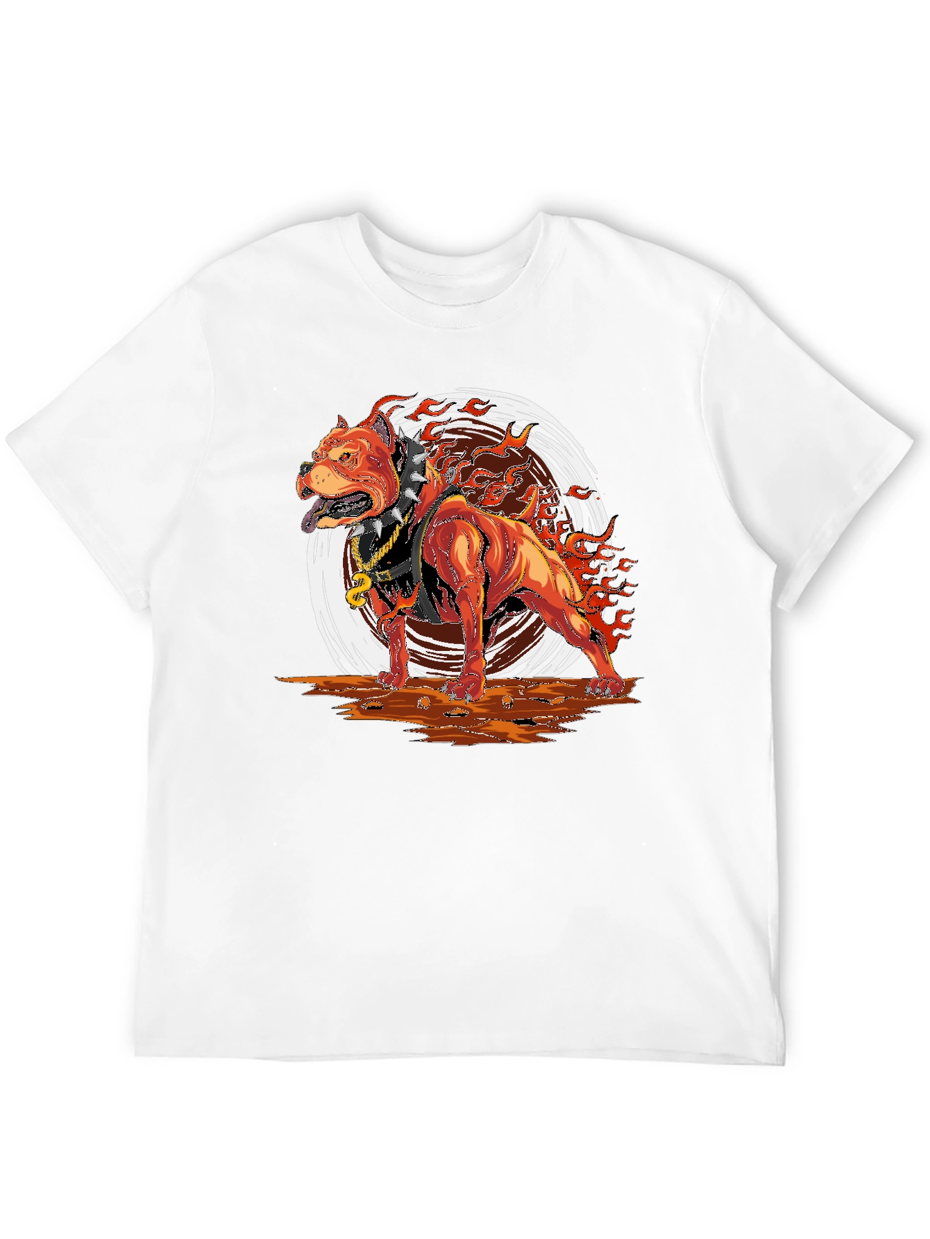 Fiery Pitbull Graphic T-Shirt