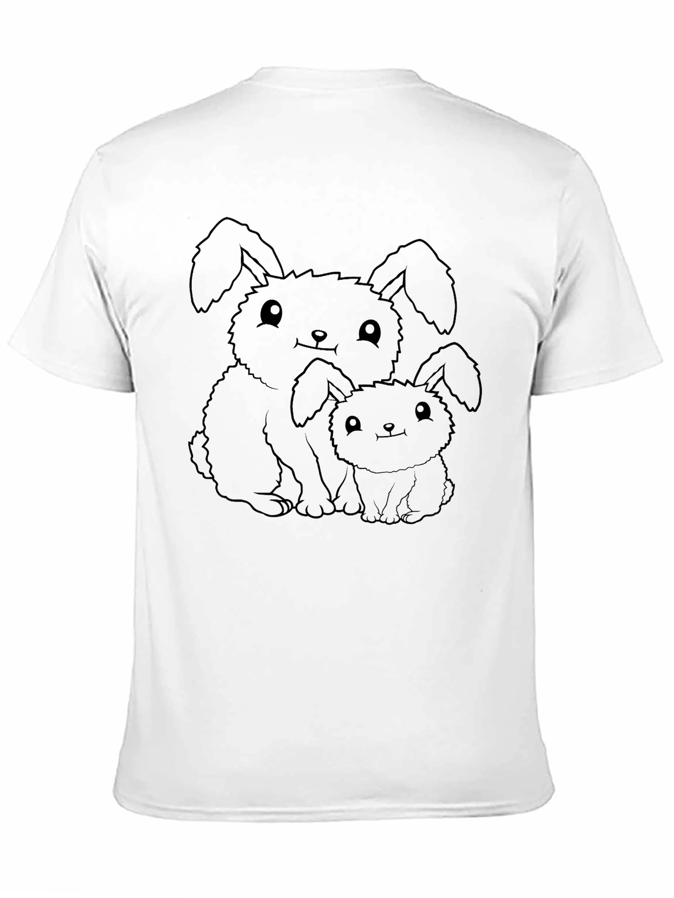 Cute Bunny Graphic Tee - Black Unisex T-Shirt