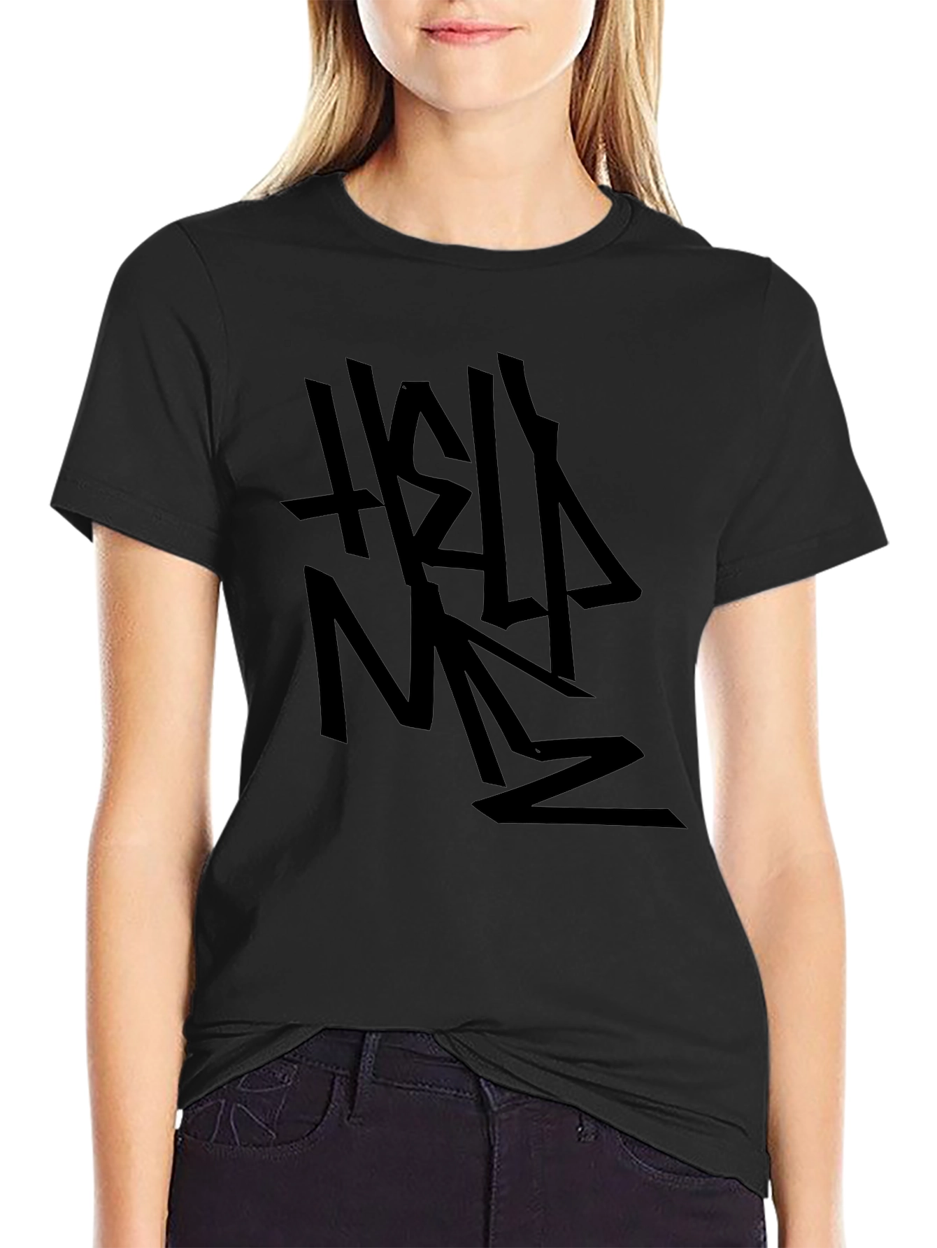 Edgy Help Me Graphic Black T-Shirt