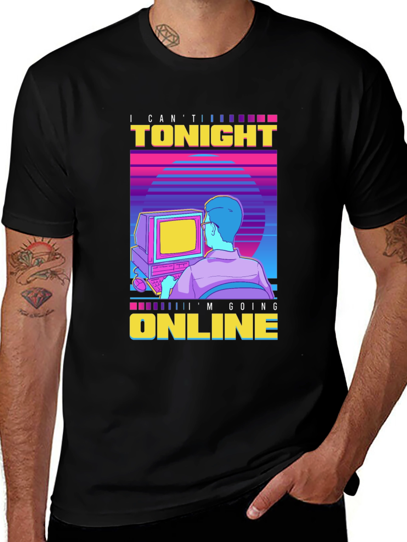 Retro Online Gamer T-Shirt - I Cant Tonight