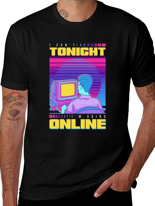 Retro Online Gamer T-Shirt - I Cant Tonight