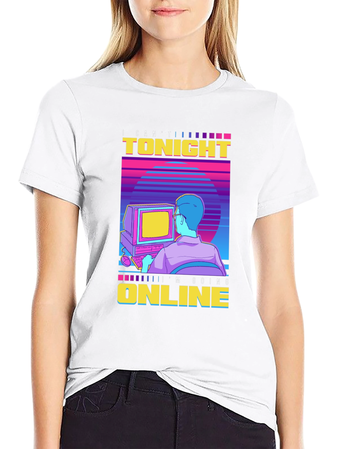 Retro Online Gamer T-Shirt - I Cant Tonight