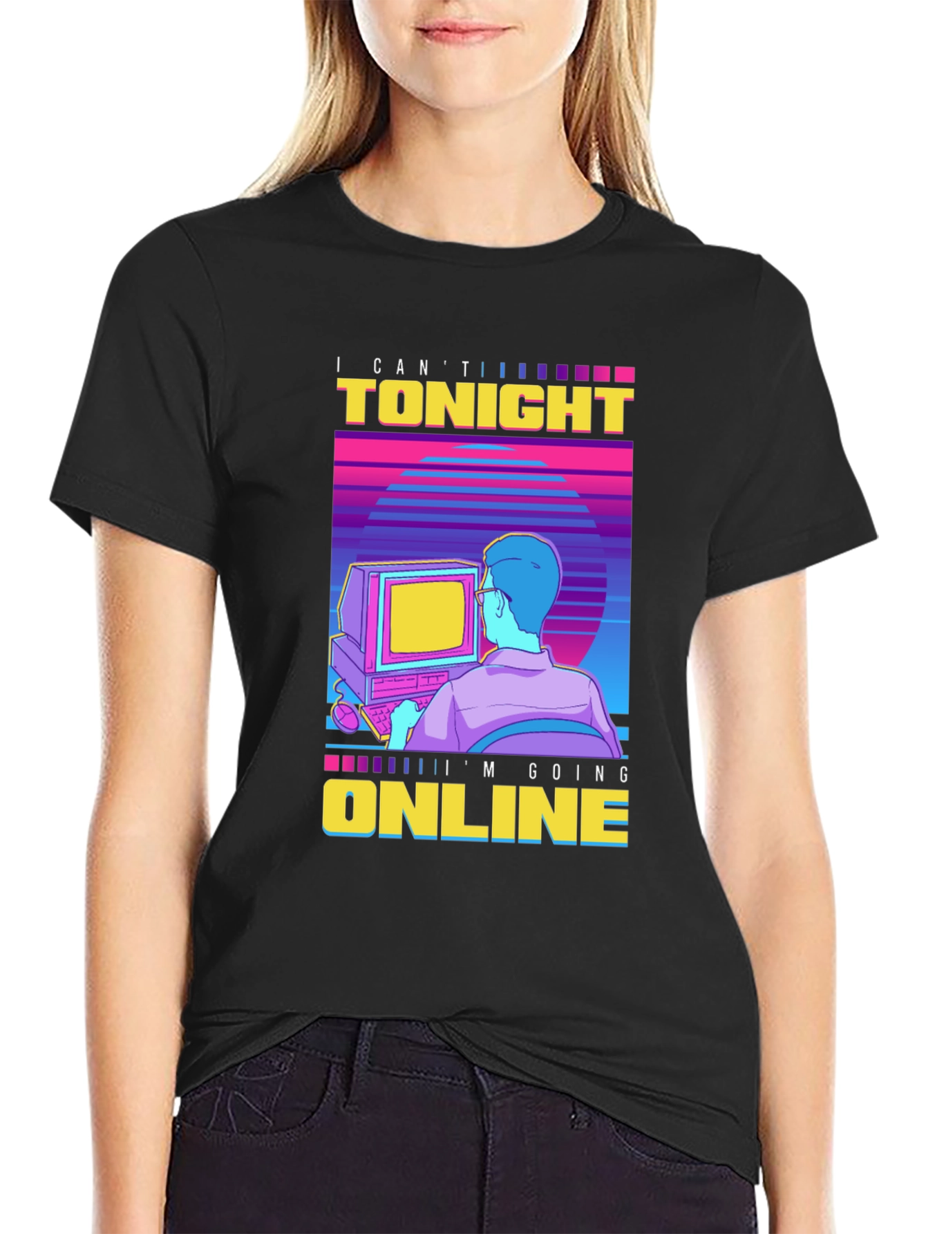 Retro Online Gamer T-Shirt - I Cant Tonight