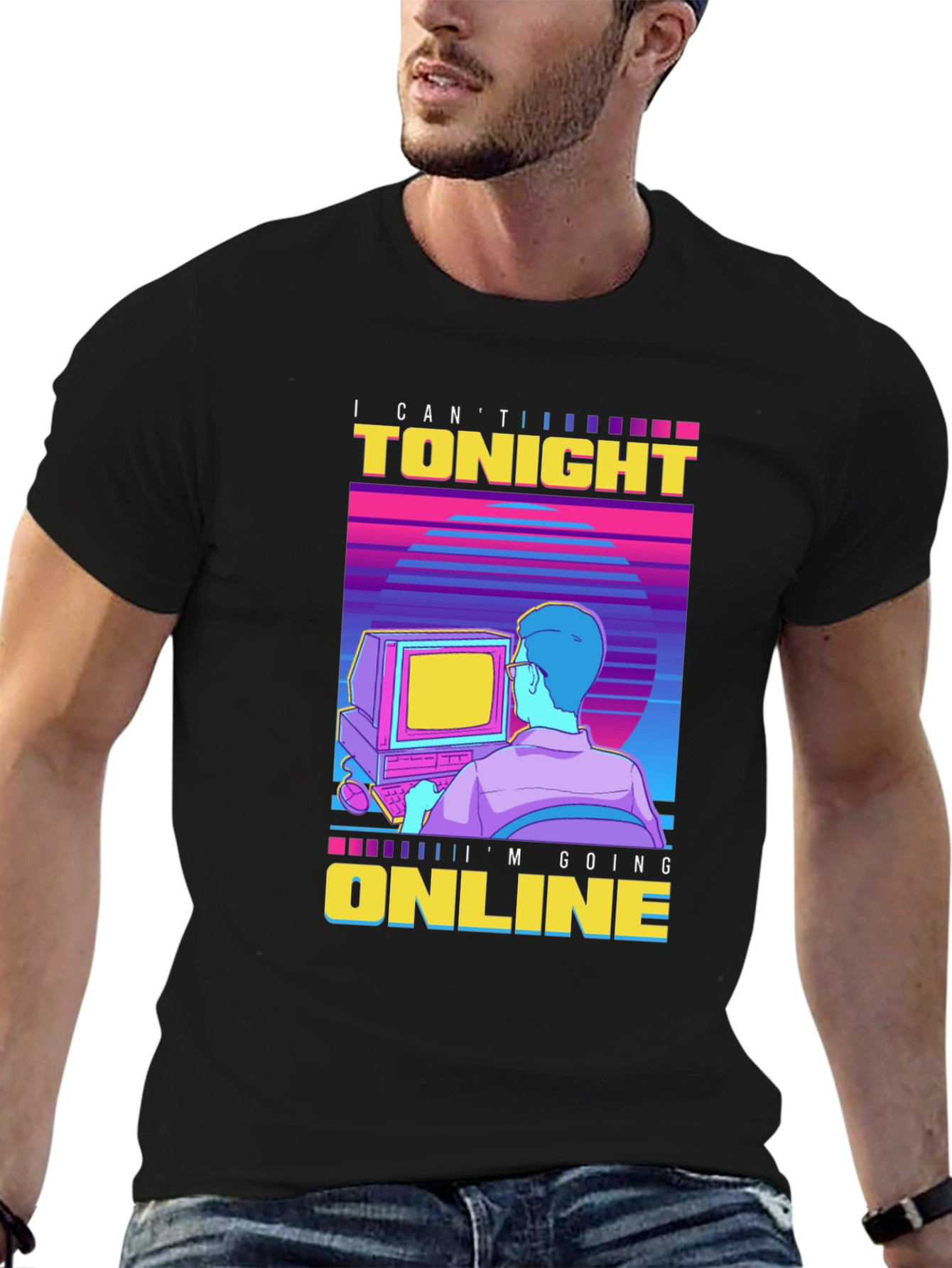 Retro Online Gamer T-Shirt - I Cant Tonight