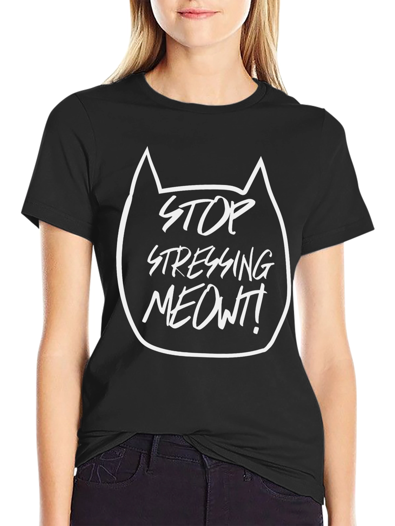 Stop Stressing Meowt! T-Shirt - Cat Lover Tee