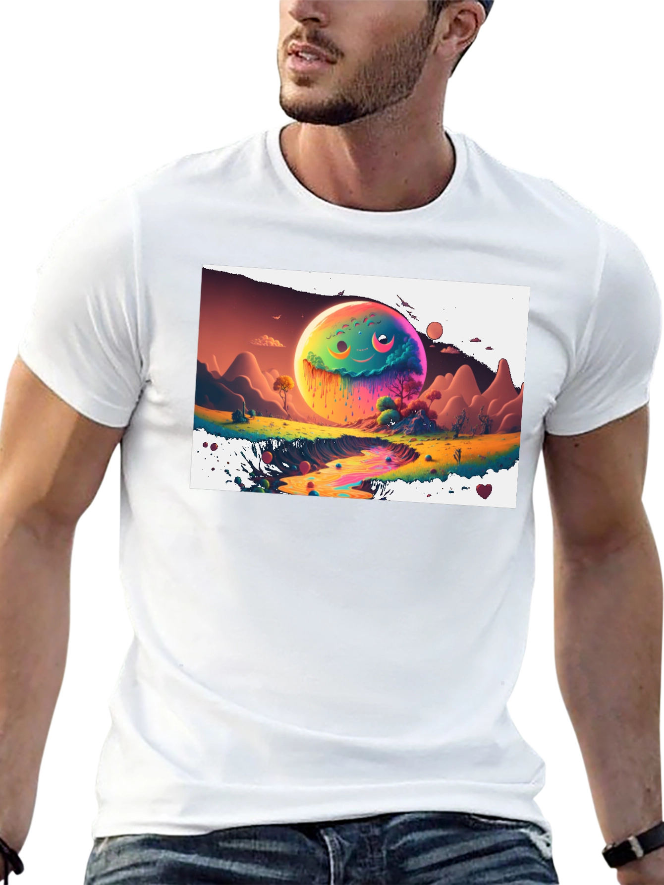 Psychedelic Planet Graphic Tee - Unique Design