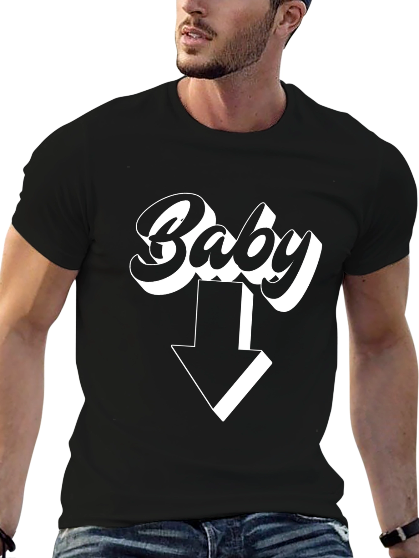Baby Announcement T-Shirt - Pointing Down