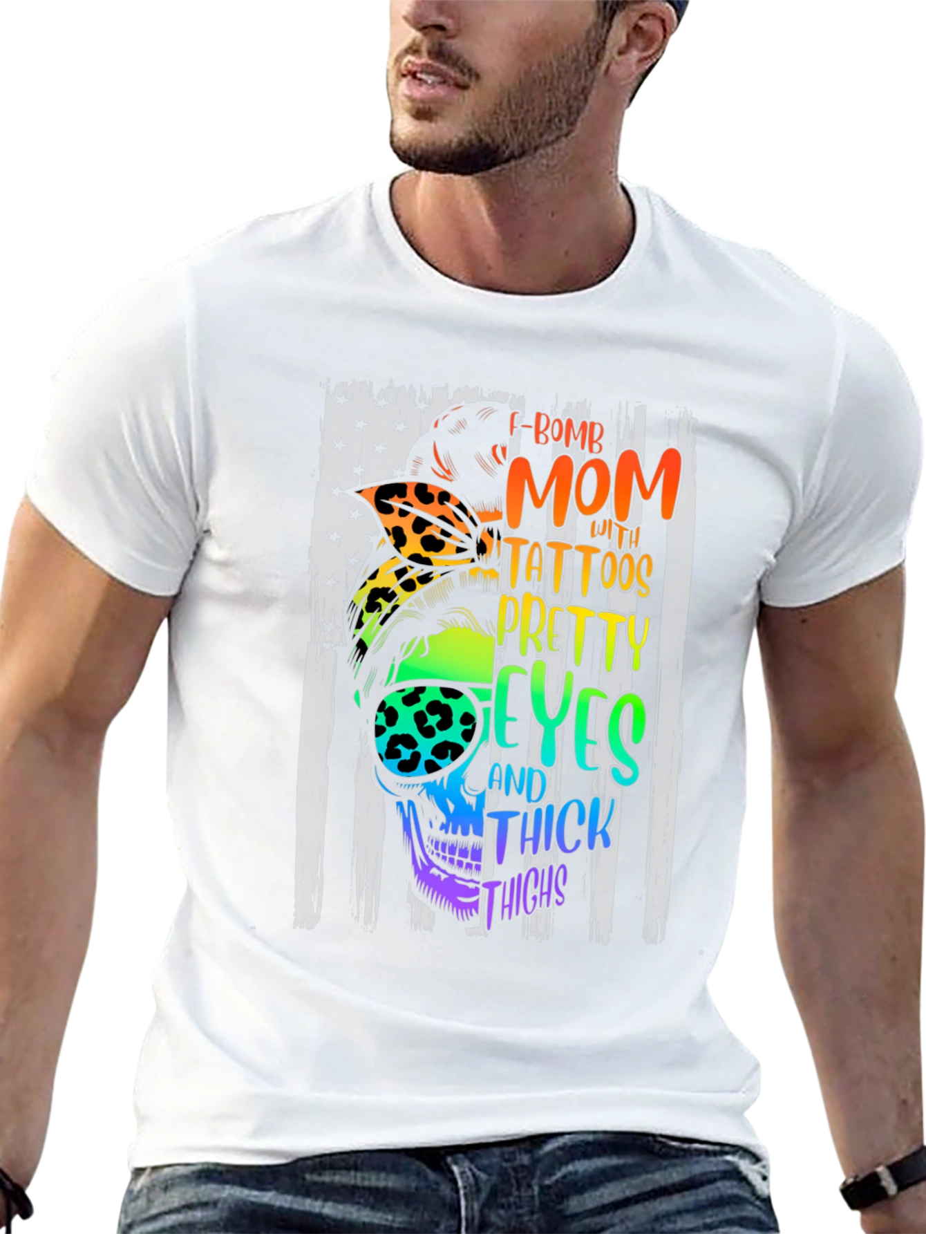 F-Bomb Mom Skull Graphic T-Shirt