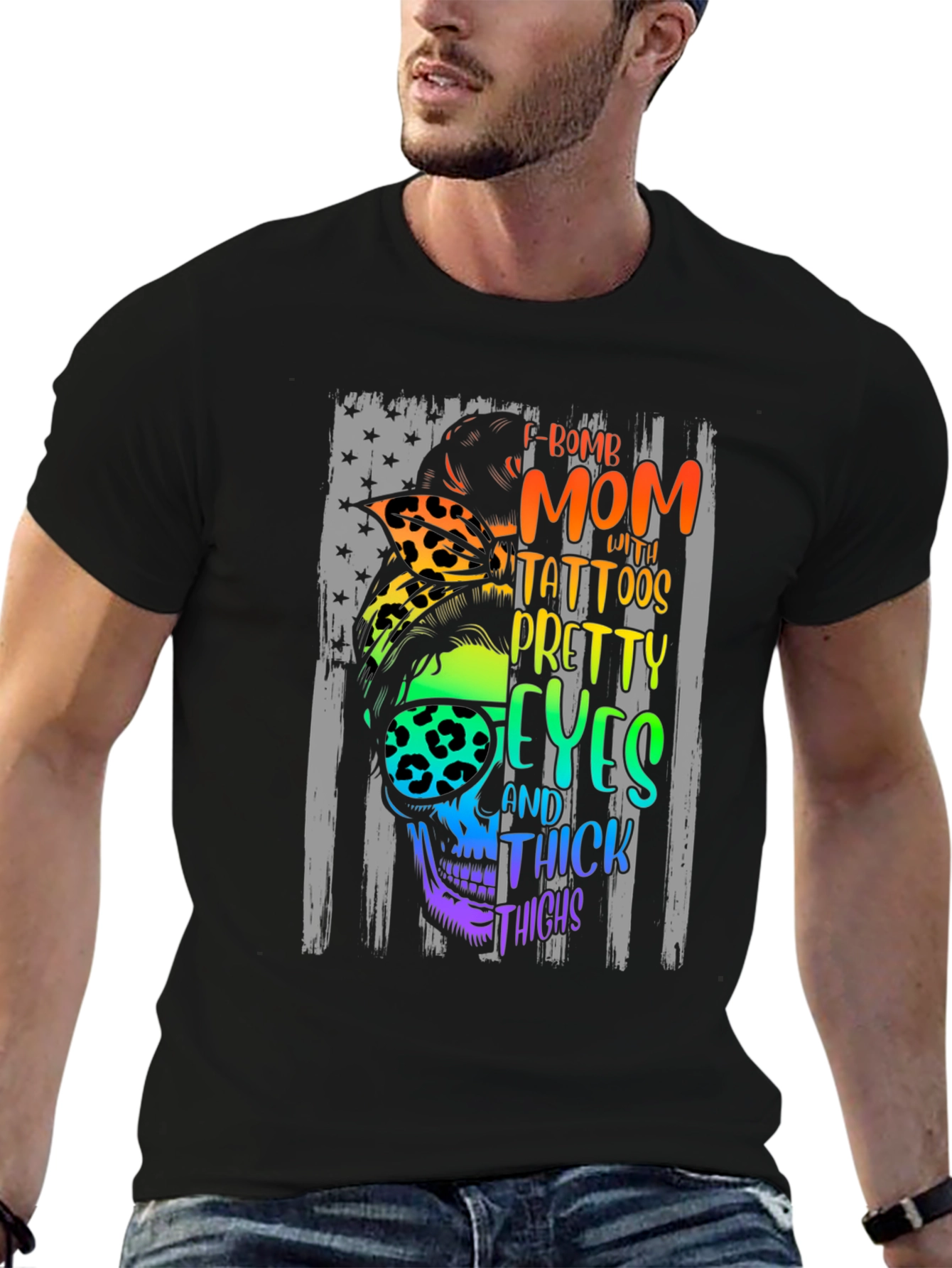 F-Bomb Mom Skull Graphic T-Shirt