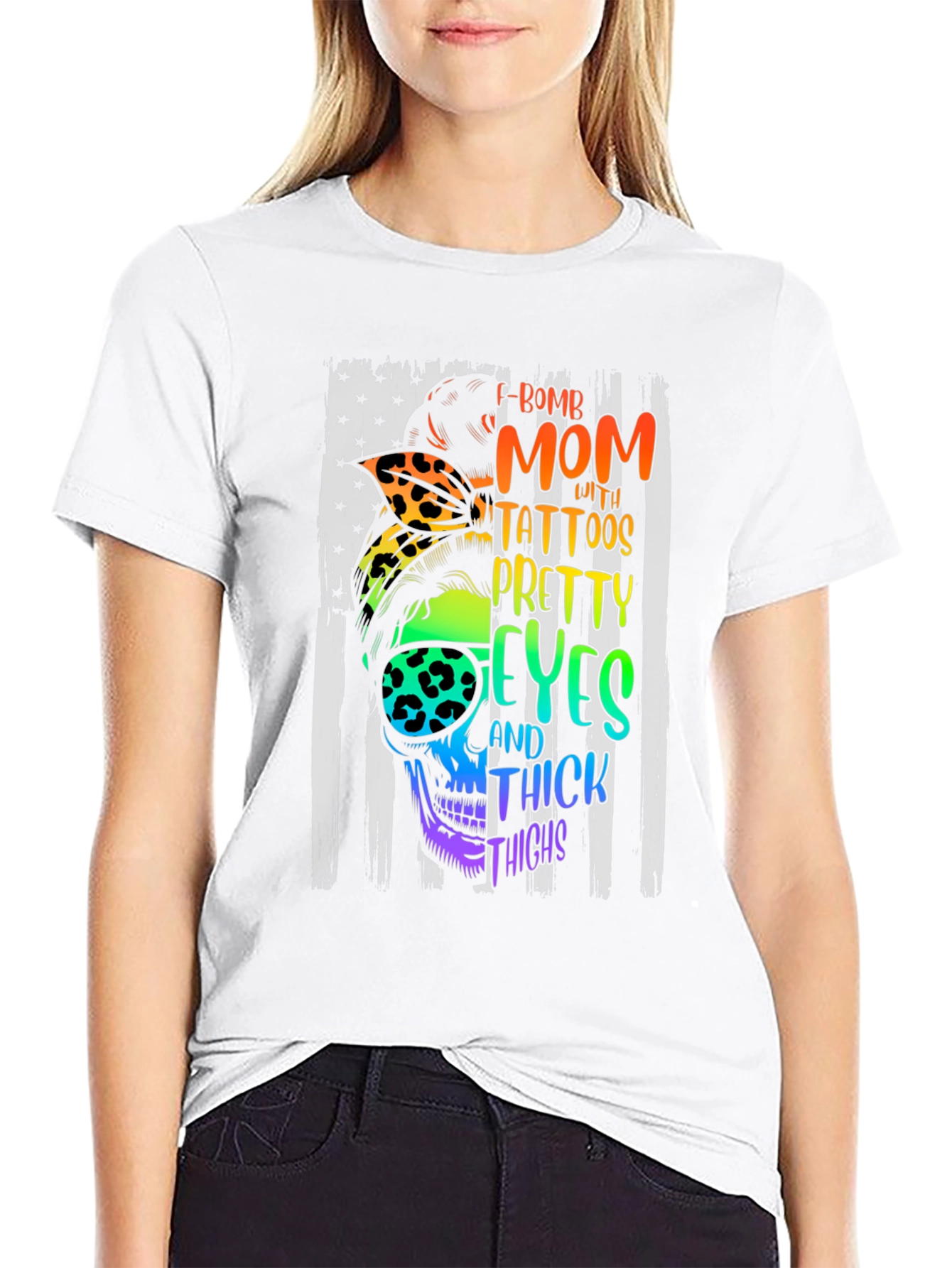 F-Bomb Mom Skull Graphic T-Shirt