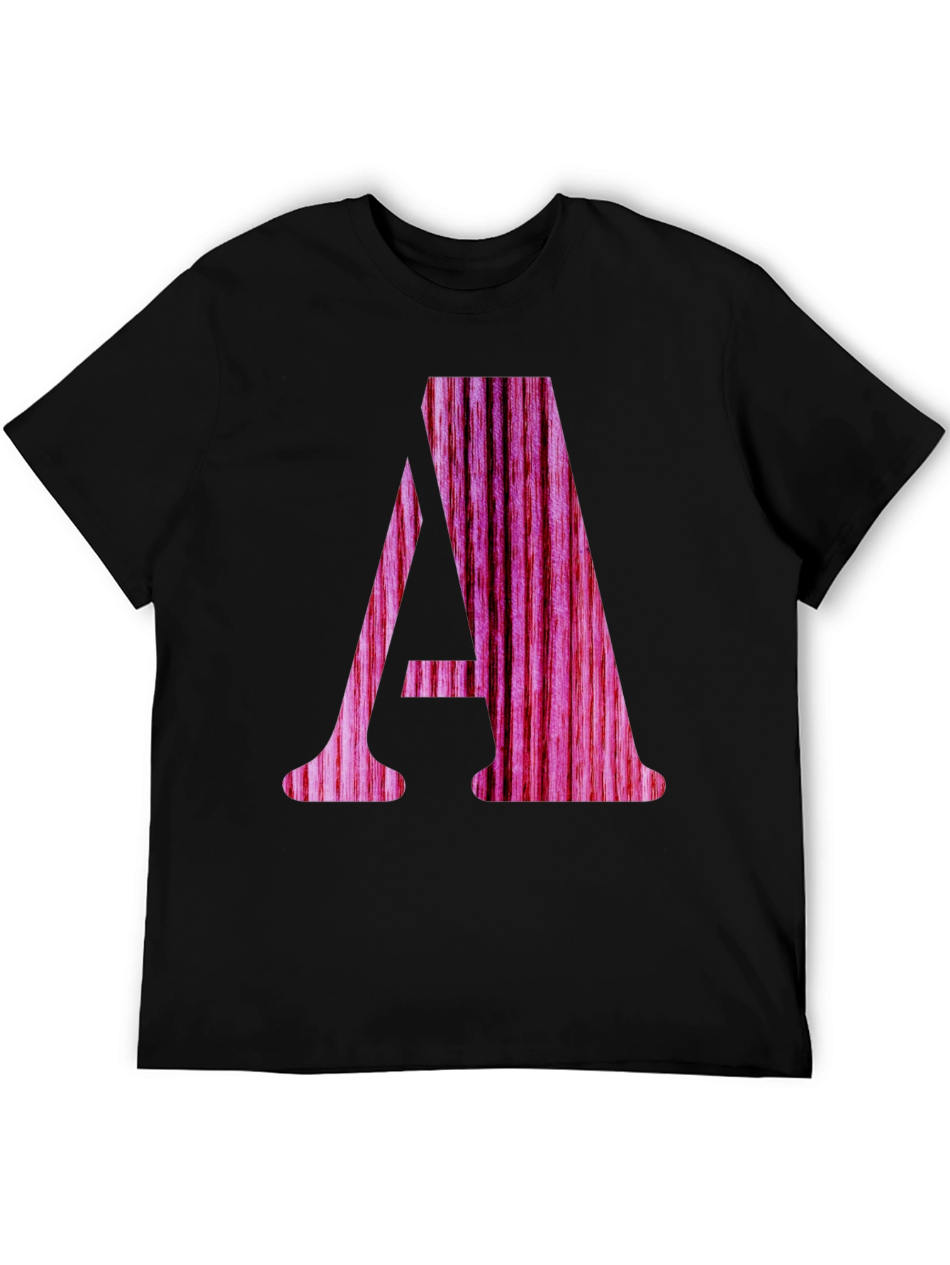Letter A Wood Grain Graphic T-Shirt