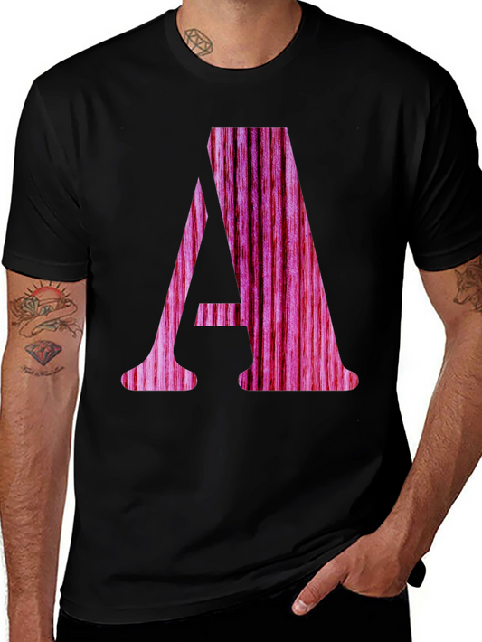Letter A Wood Grain Graphic T-Shirt