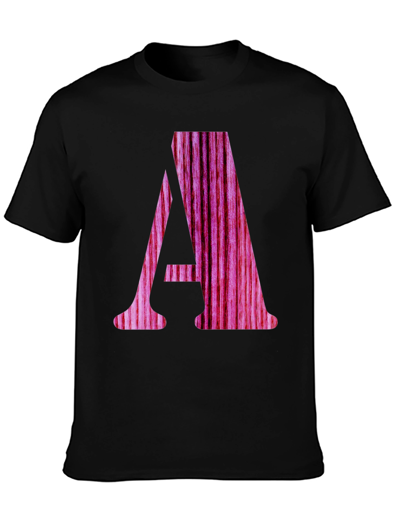 Letter A Wood Grain Graphic T-Shirt