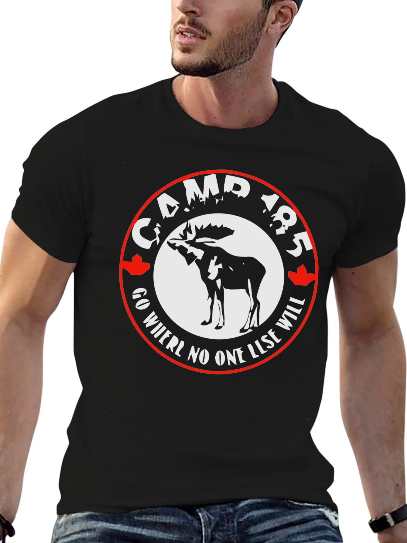 Camp 185 Graphic T-Shirt - Moose Design