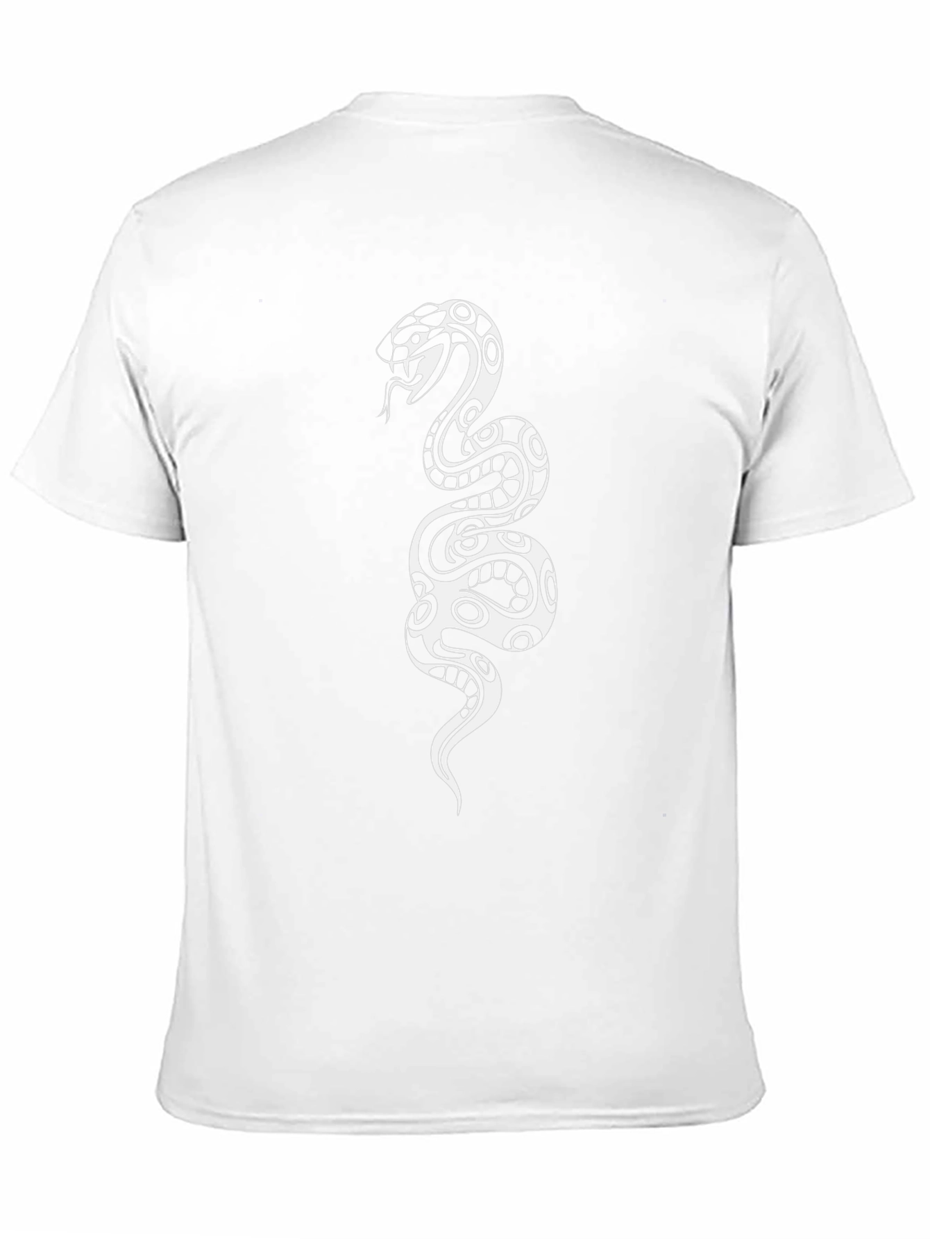Black Tee with Tribal Snake Graphic