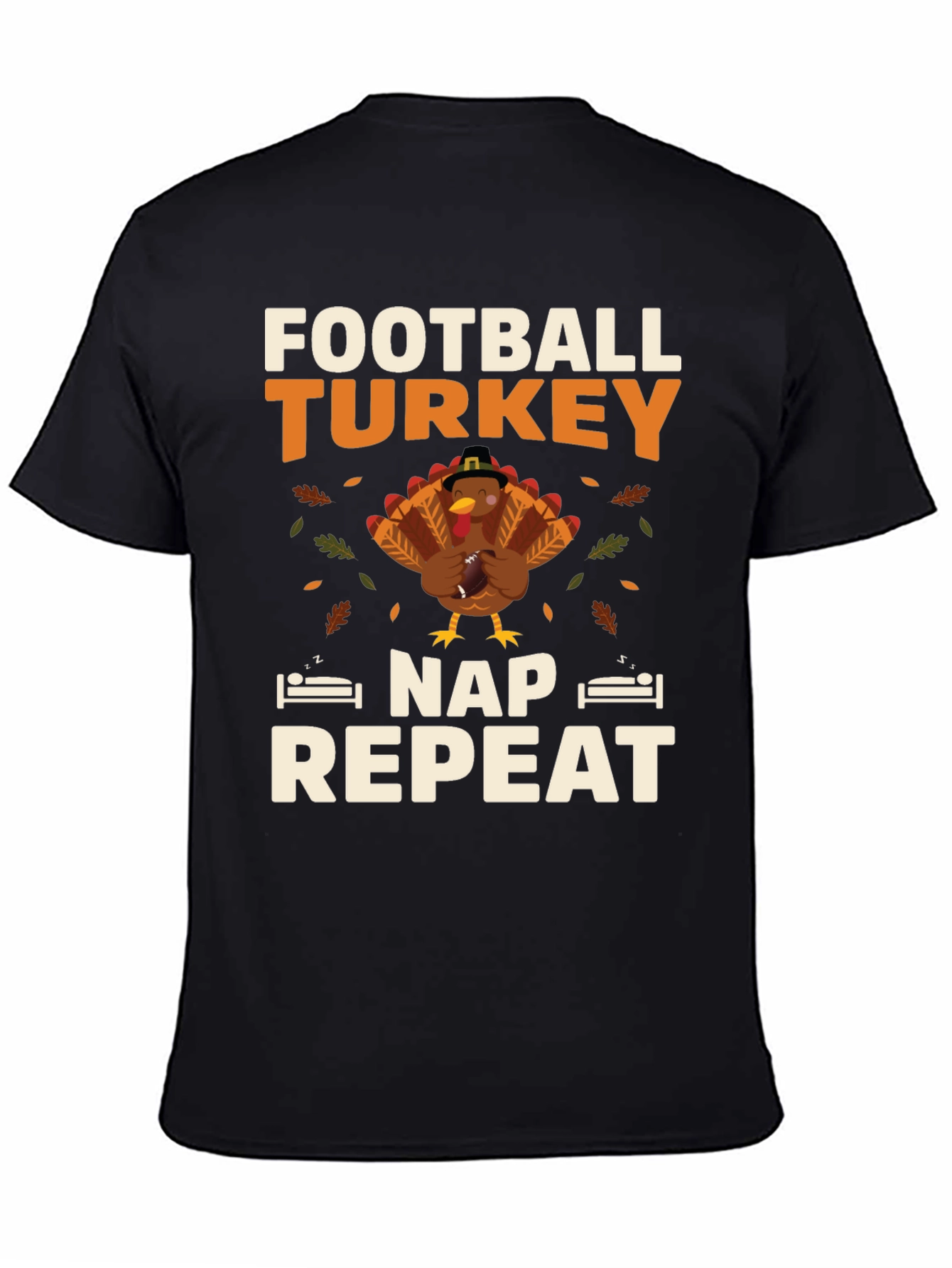 Football Turkey Nap Repeat Thanksgiving T-Shirt