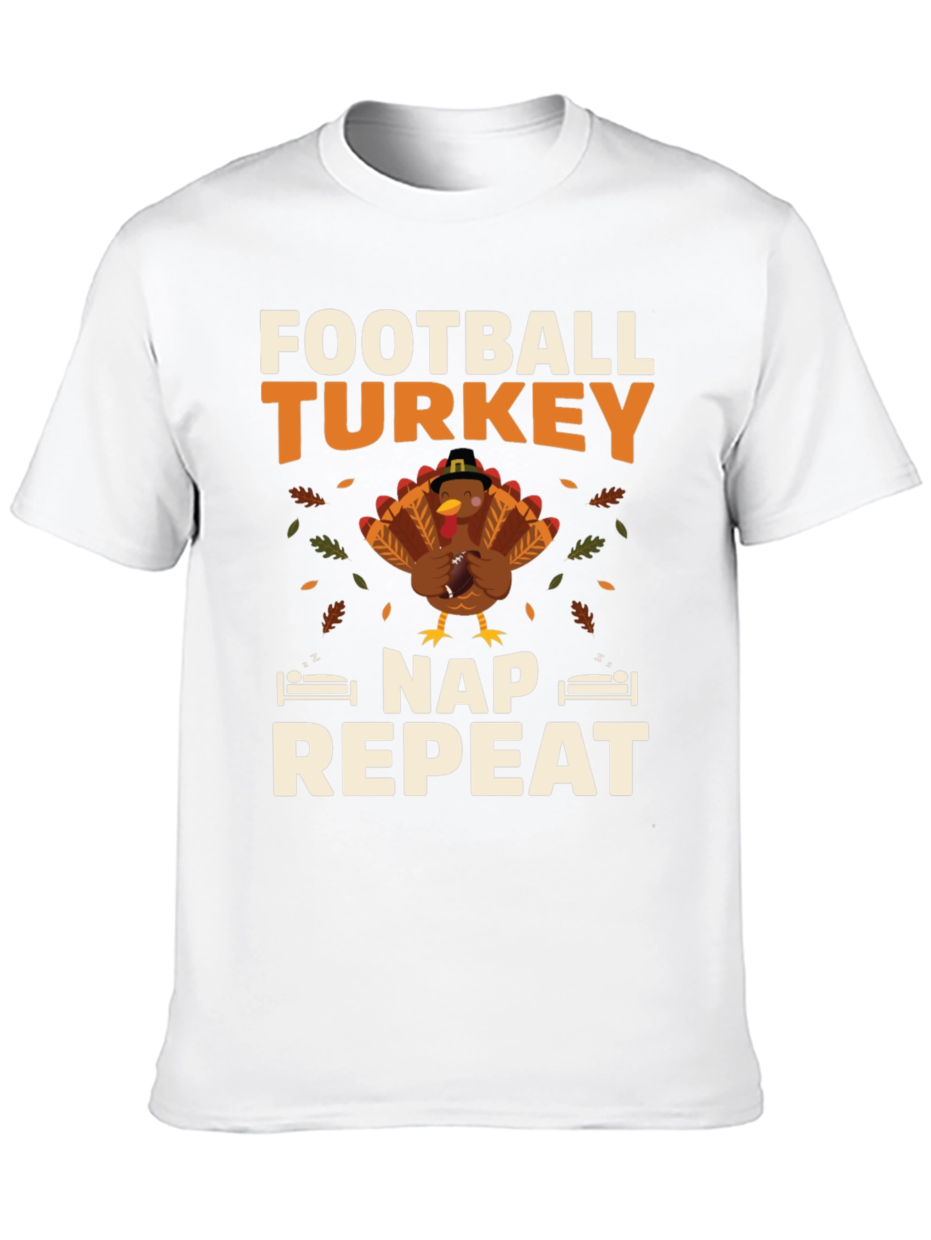 Football Turkey Nap Repeat Thanksgiving T-Shirt