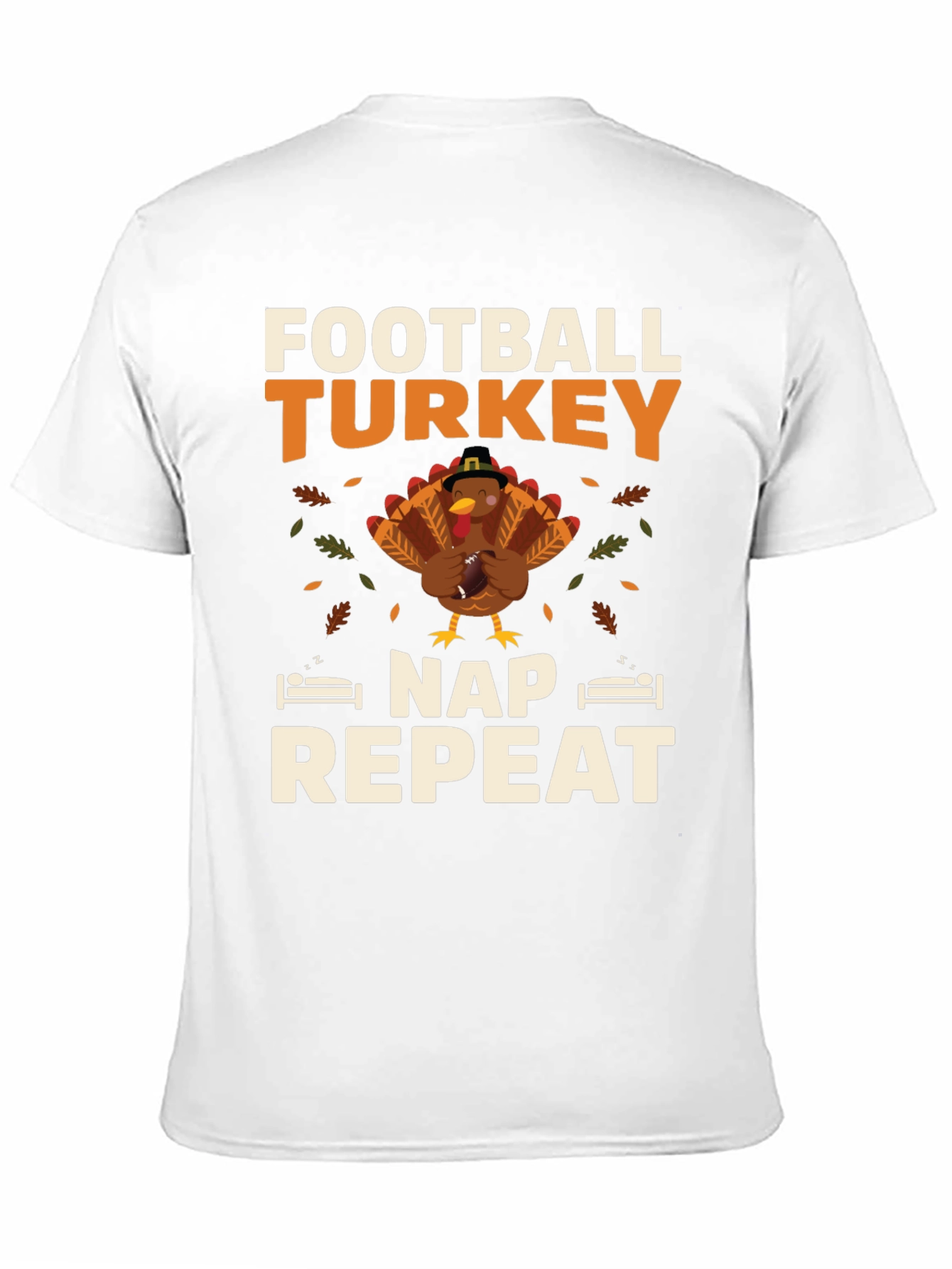 Football Turkey Nap Repeat Thanksgiving T-Shirt
