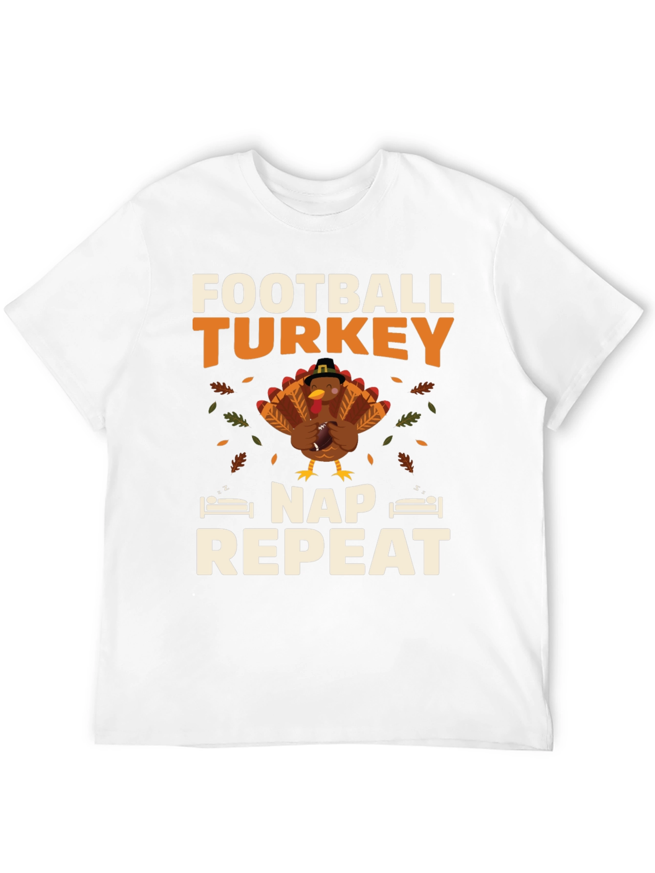 Football Turkey Nap Repeat Thanksgiving T-Shirt
