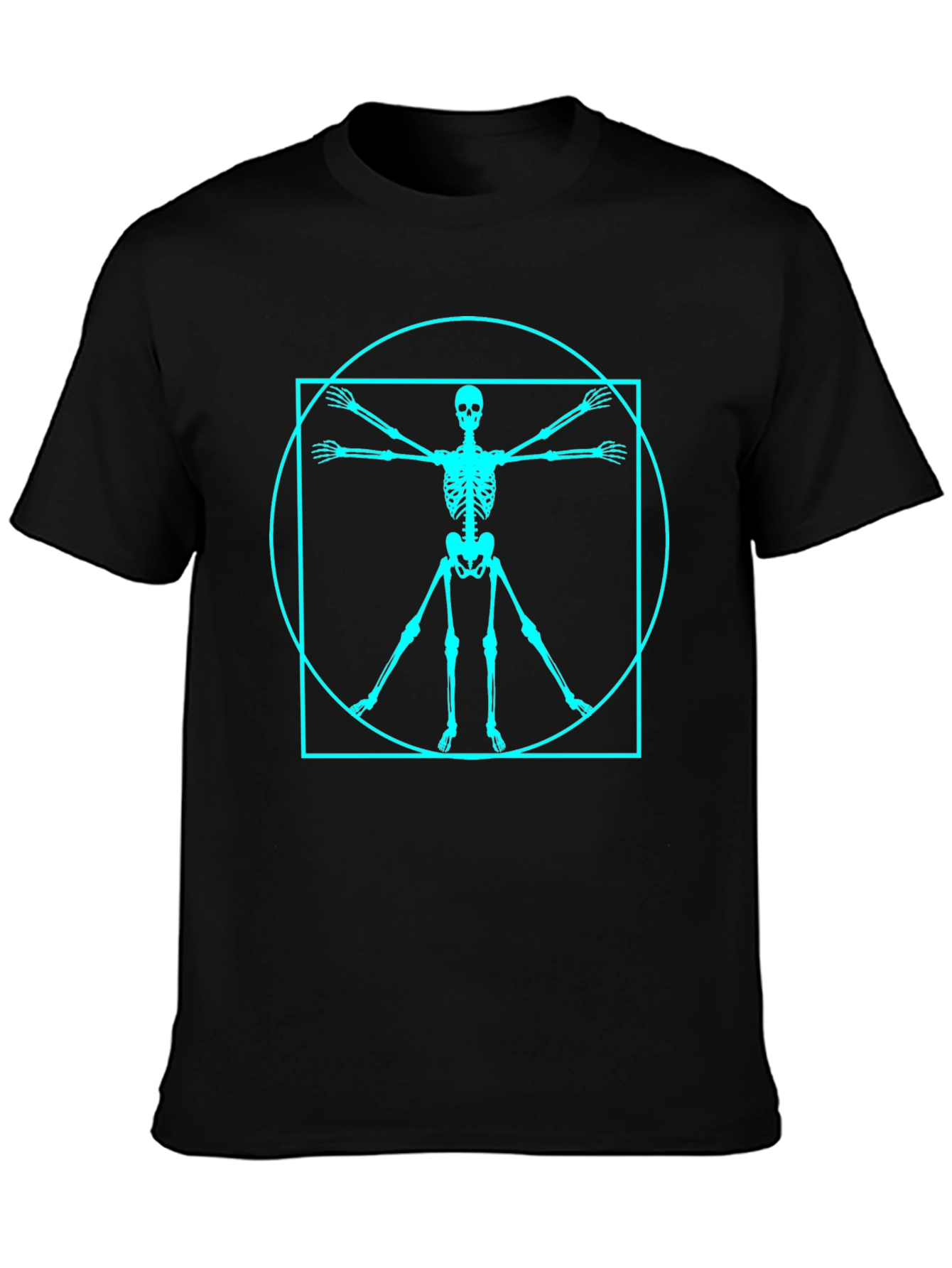 Vitruvian Skeleton Graphic Tee - Black