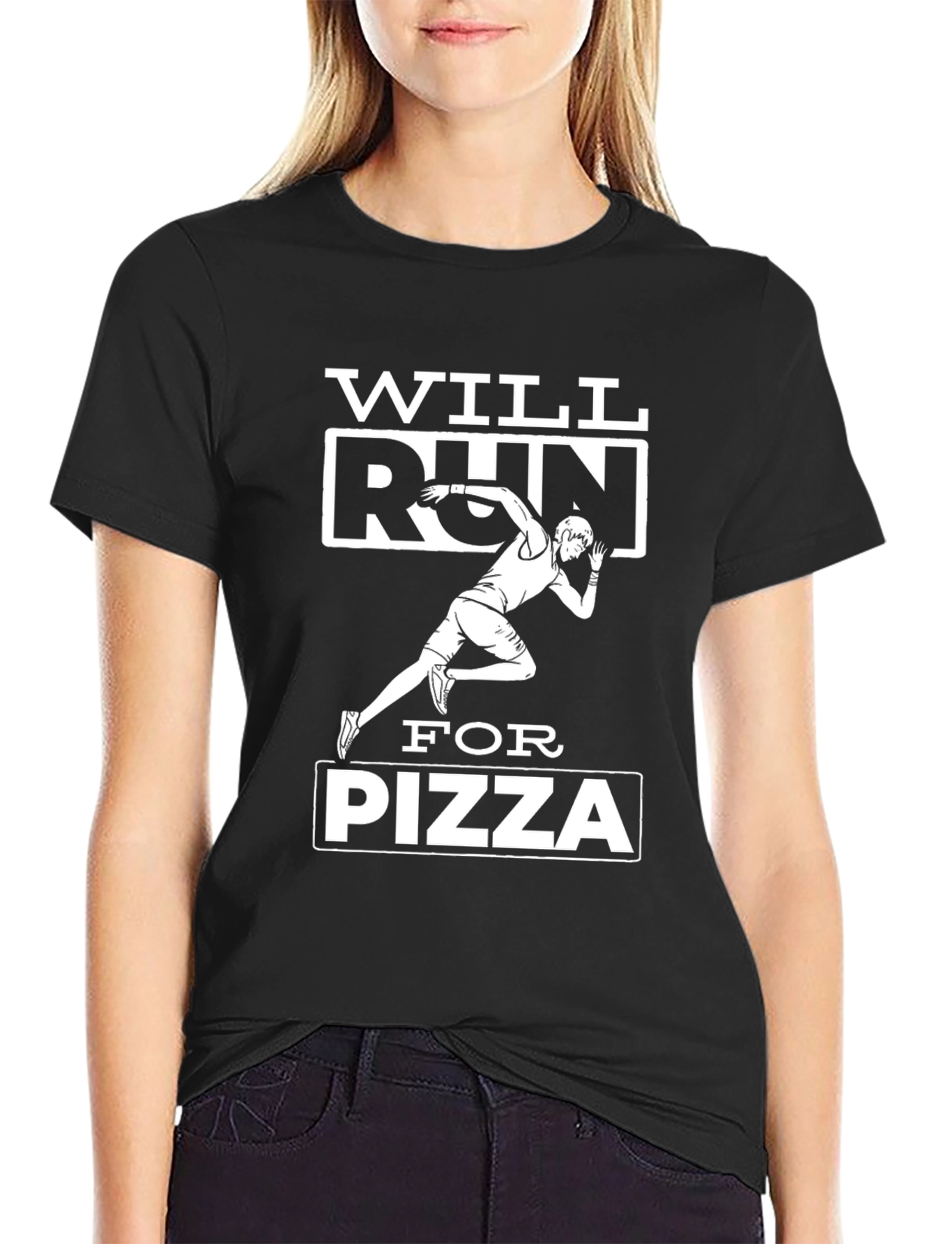Will Run For Pizza Graphic Tee