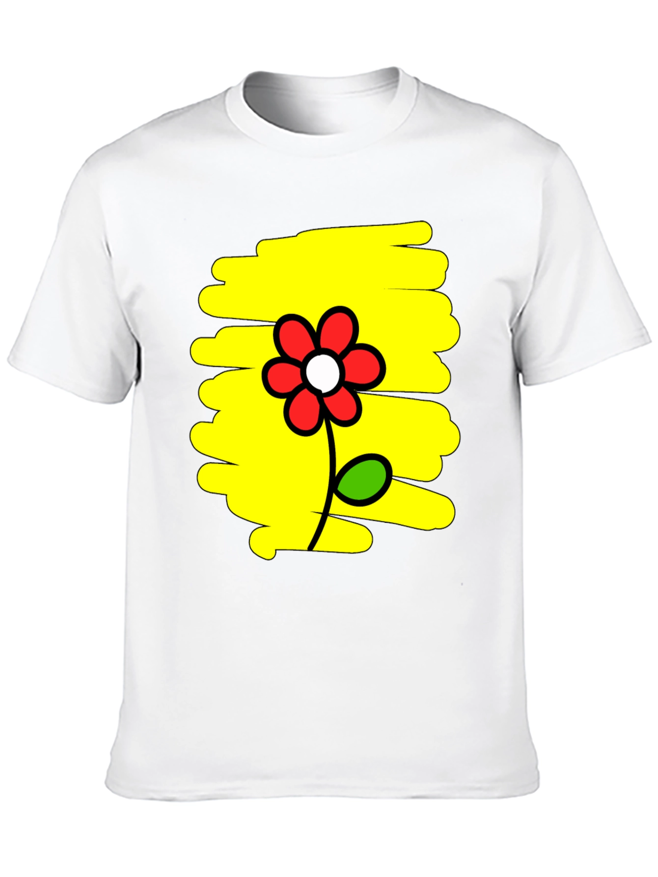 Floral Graphic Print Mens Black T-Shirt