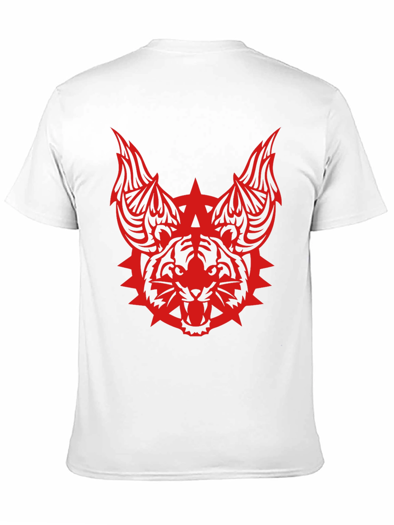 Edgy Tribal Tiger Graphic Black T-Shirt