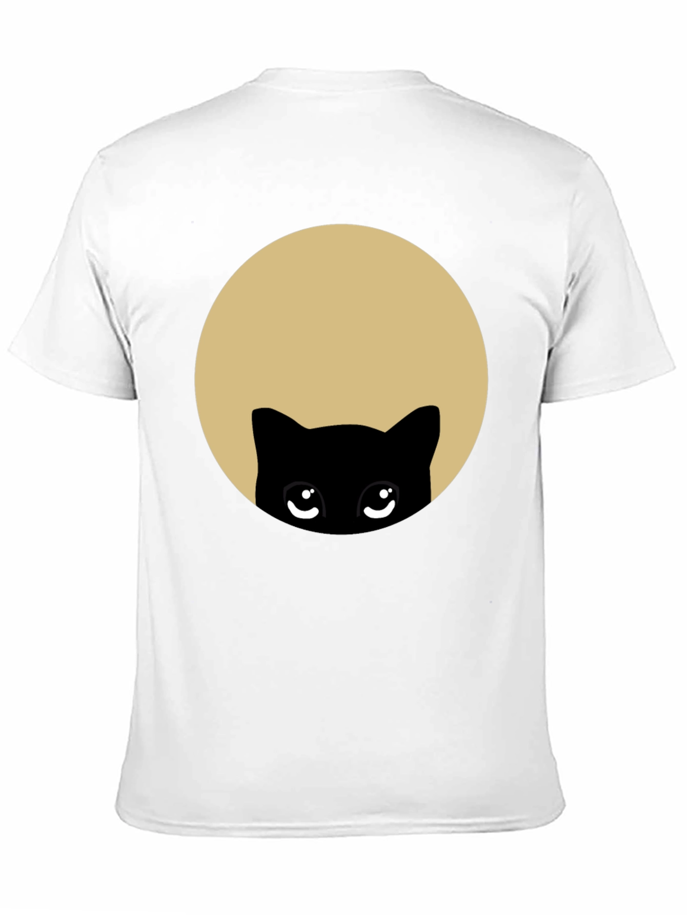 Cute Peekaboo Cat Graphic T-Shirt - Black
