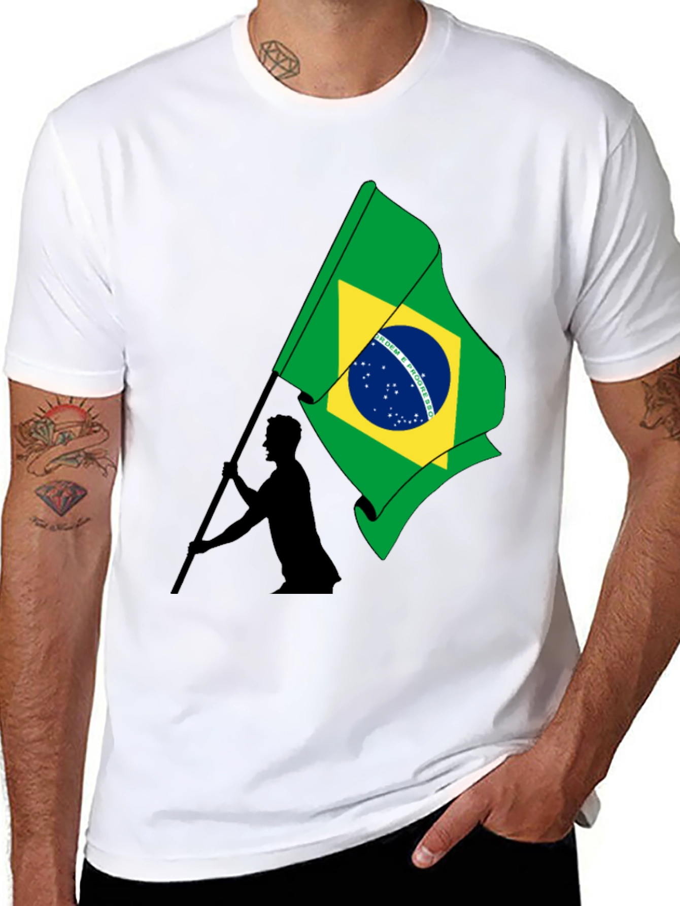 Brazil Flag Graphic T-Shirt - Menswear