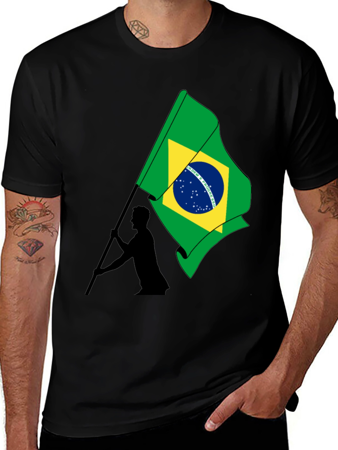 Brazil Flag Graphic T-Shirt - Menswear