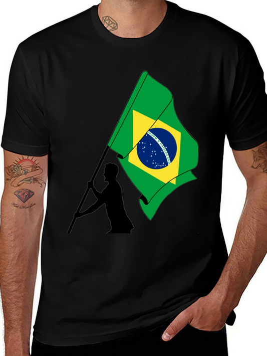 Brazil Flag Graphic T-Shirt - Menswear