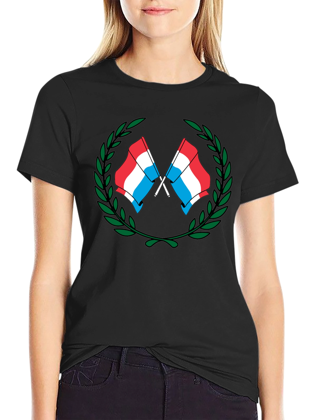 Luxembourg Flag Wreath Graphic T-Shirt